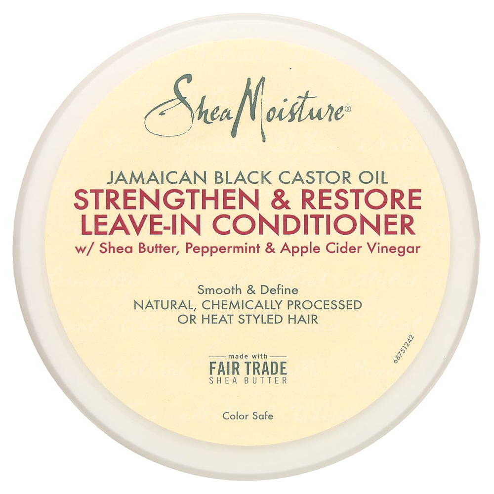 SheaMoisture, Ямайское черное касторовое масло, укрепляющий и восстанавливающий несмываемый кондиционер, 312 г (11 унций)