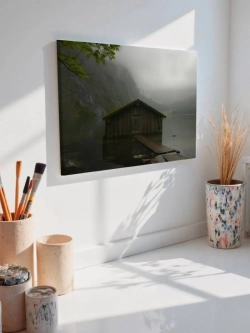 Картина на стену 40 X 50 Домик на озере