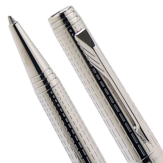 Шариковая ручка Parker Premier DeLuxe K562, цвет: Chiselling ST, черный стрежень, S0888000