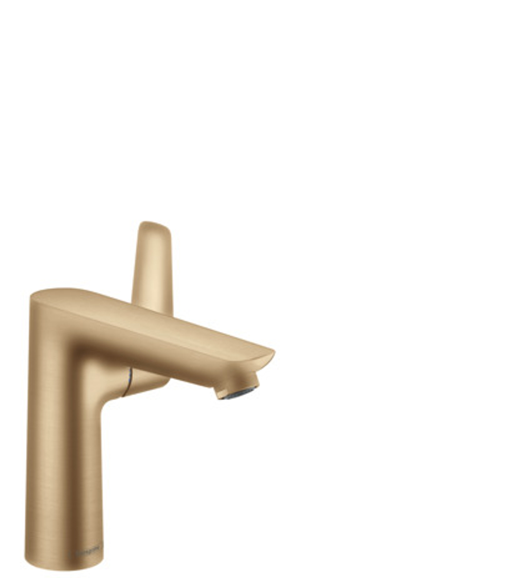 Смеситель для раковины Hansgrohe Talis E 150, однорычажный, со сливным брашированная бронза 71754140