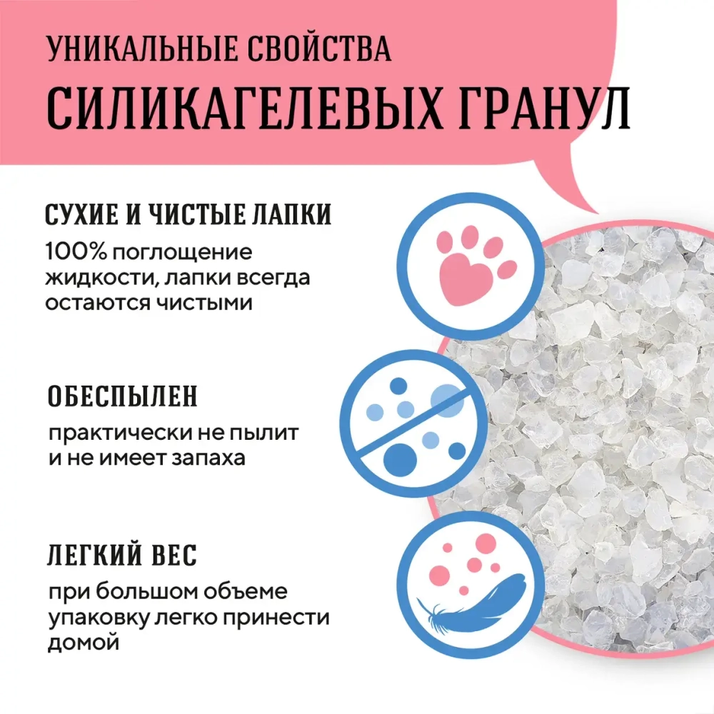 Наполнитель СиСи-Кэт впитывающий для кошек силикагелевый 7.6л