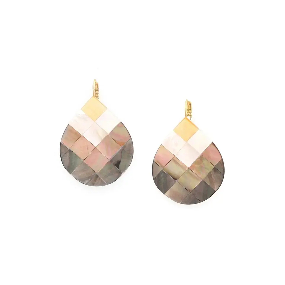 Серьги Nature Bijoux, San Lazzaro, с перламутровой мозайкой, NB25.2-12-90290 (серый)