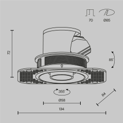 Встраиваемый светильник Technical DL127-8W3K-TRS-B