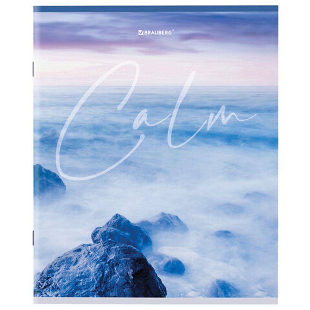 Тетрадь А5 96 л. BRAUBERG скоба, клетка, обложка картон, "Calm", 404435, 5шт