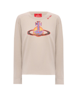 VIVIENNE WESTWOOD RED LABEL ЛОНГСЛИВ СЕРЫЙ С ПРИНТОМ ВИДЕ ЛОГОТИПА БРЕНДА