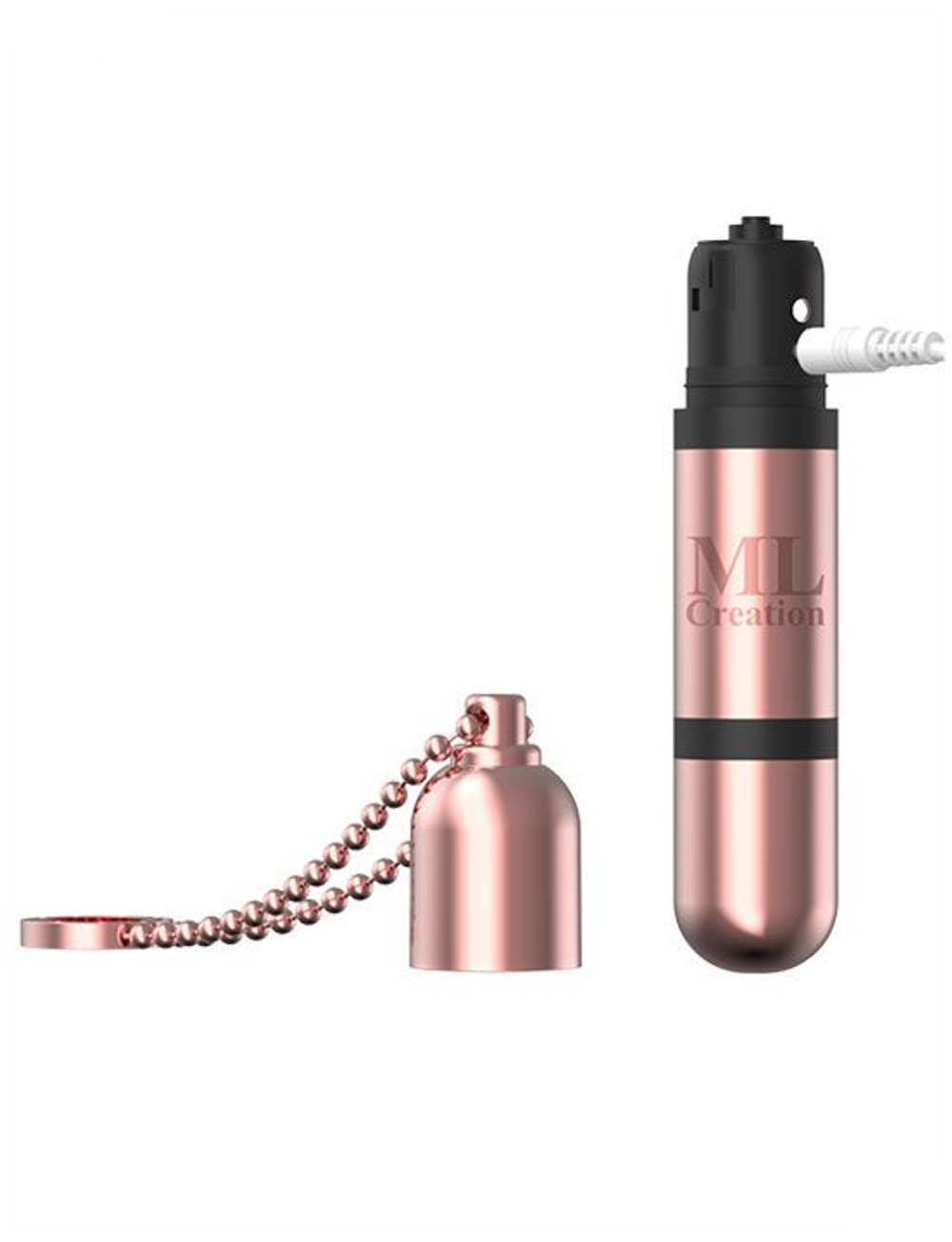 Золотистый мини-вибратор на цепочке Glittering Bullet - 9 см. (Цвет: золотистый)
