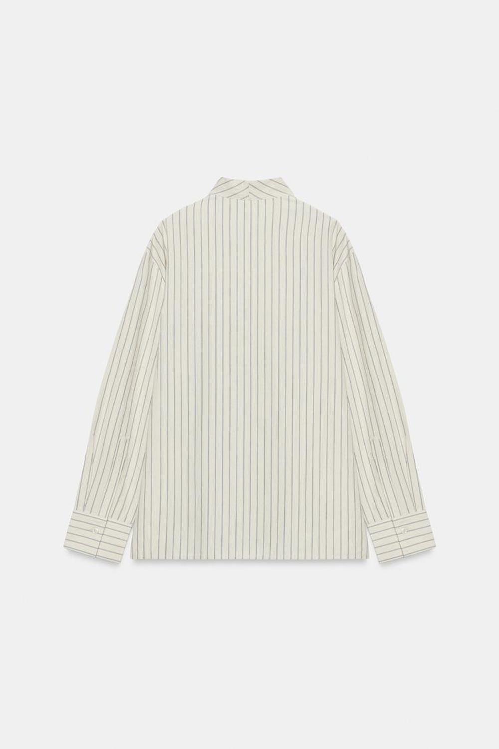 ZARA РУБАШКА В ПОЛОСКУ ZW COLLECTION, ЭКРЮ/СЕРЫЙ