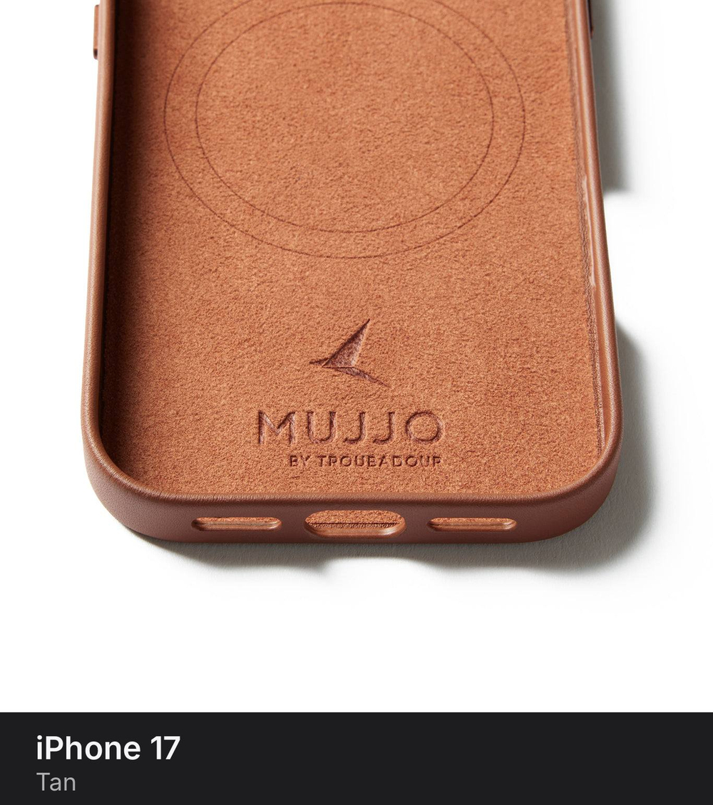 Чехол Mujjo Full Leather Case для iPhone 17 Tan