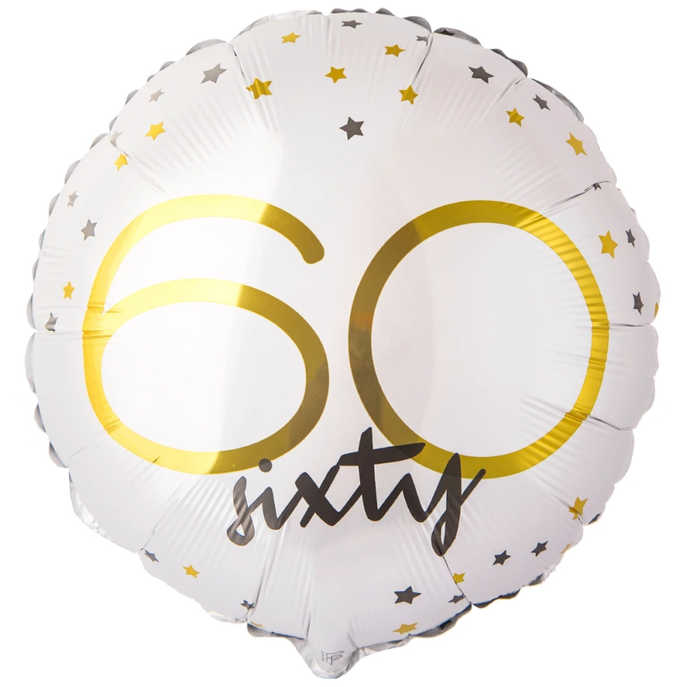 Купить круглый шар с гелием с цифрами 60 на 60 летие мужчине или женщине