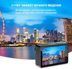 Экшн камера SJCam SJ8 Dual Screen черная с креплением, цифровым стабилизатором, водонепроницаемая 4K Ultra HD на шлем, голову, грудь, велосипед