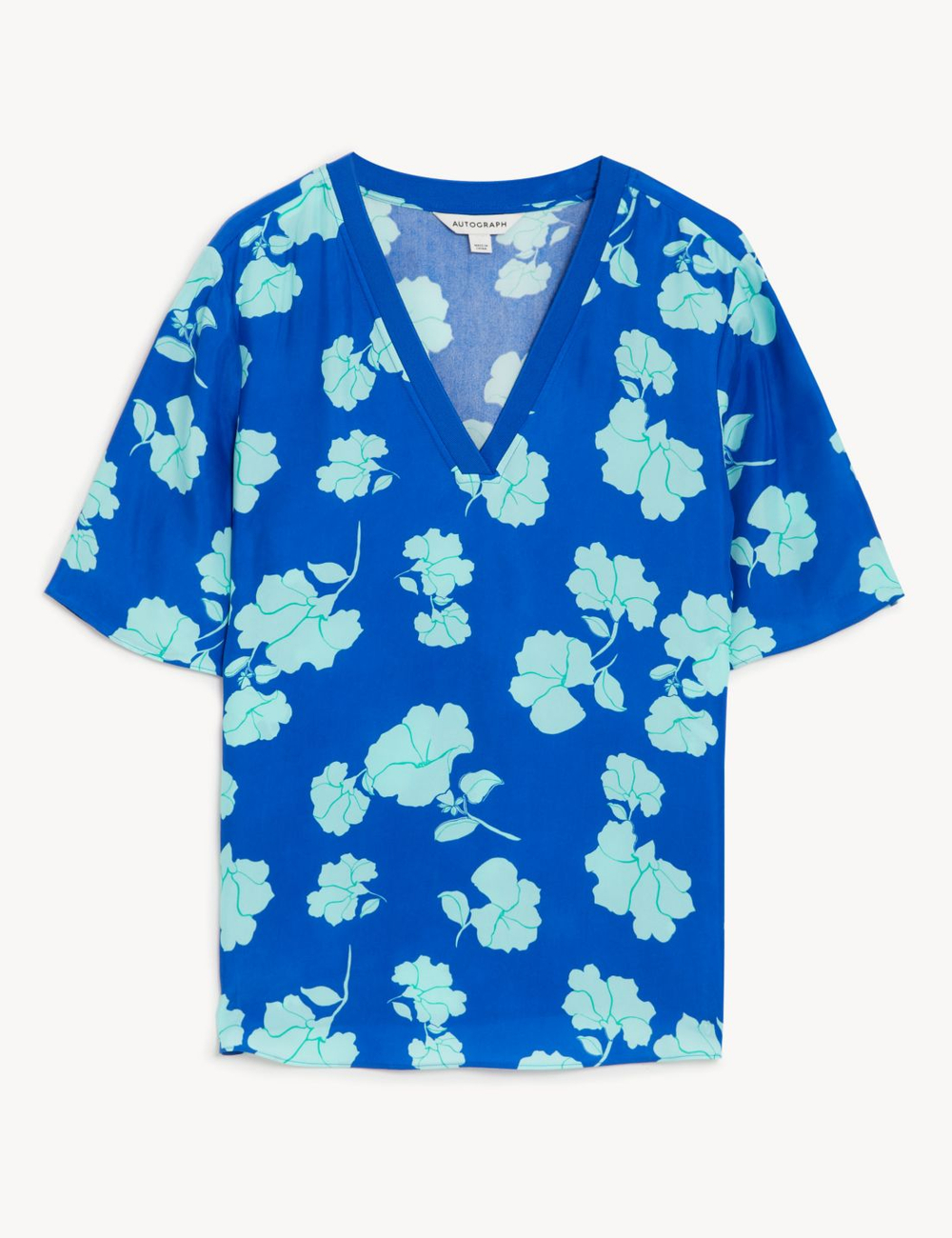 Блузка с короткими рукавами и цветочным узором T50002176T - Marks & Spencer