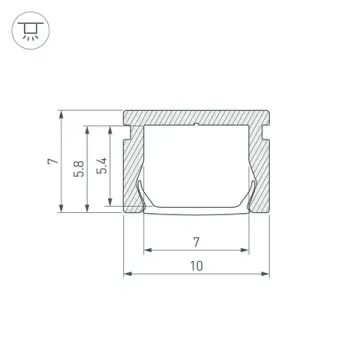 Профиль для контурной подсветки 2м 045492 черный PIK-1007-2000 ANOD BLACK Arlight