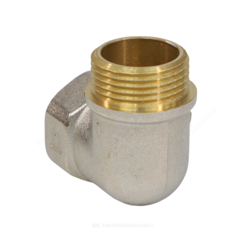 Угольник латунь никель Ду 25 (1") ВР/НР 9002 ГОСТ 32585-2013 Aquasfera 9002-03