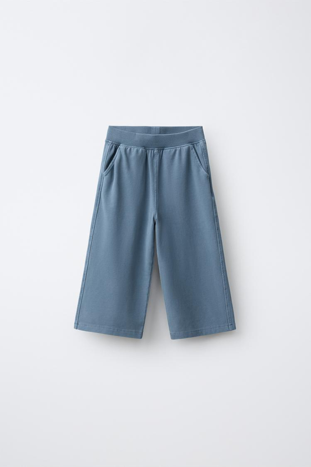 ZARA БРЮКИ WIDE LEG СО ВСТАВКАМИ, СИНИЙ/ИНДИГО