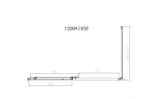 Душевой уголок Slim-N VSR-4SN8012CLB, 1200*800, черный, стекло прозрачное