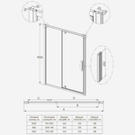 Душевая дверь Veconi Ottimo P20 G, 1000x1900, золото брашинг, стекло прозрачное