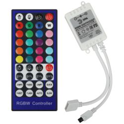 Контроллер ЭРА RGBW-Controller-12/24V-96/192W-IP20-IR для светодиодной ленты с ИК пультом | Контроллеры