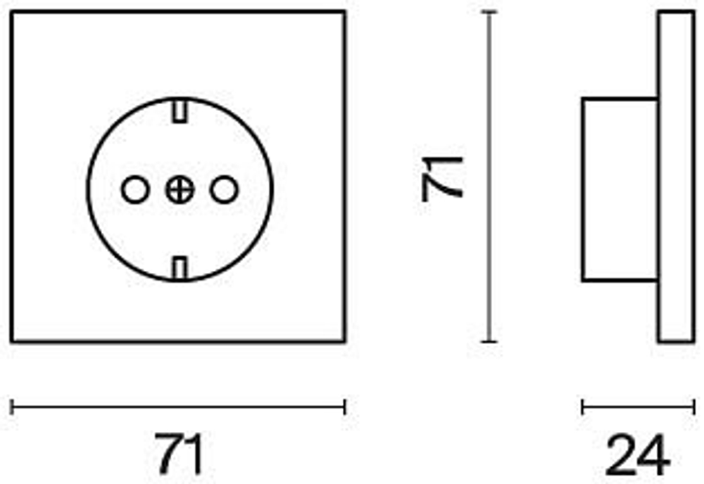 Накладка для розетки с заземлением Voltum S70 METAL VLSM000612