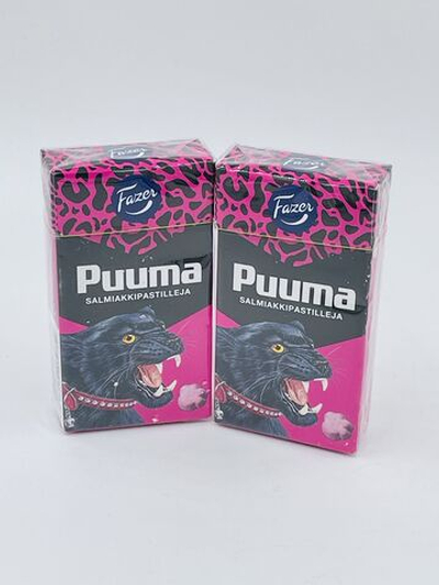 Пастилки лакричные Fazer "Puuma Salmiakkpastilleja" 2 шт по 38 г (из Финляндии)