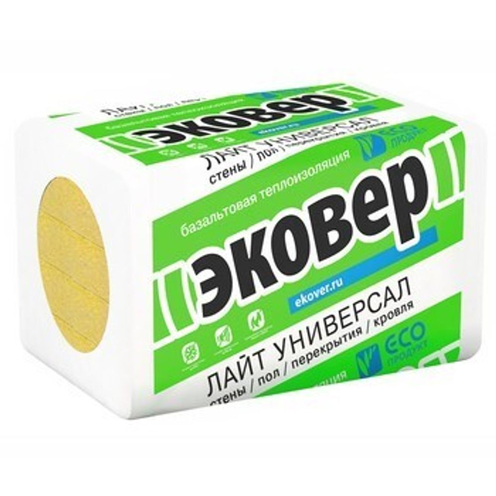 Утеплитель Эковер Лайт Универсал 28 1000x600x50мм 12 шт в упаковке