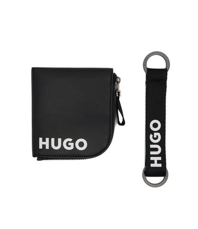 кожаный портмоне и брелок gbhm_coin ck hold HUGO - черный(50481641)