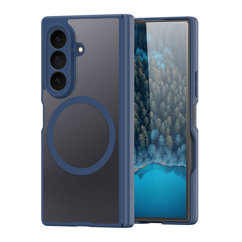 Усиленный чехол синего цвета с MagSafe для Samsung Galaxy Z Fold 8 Ultra, серия Expn Series Magnetic от Dux Ducis