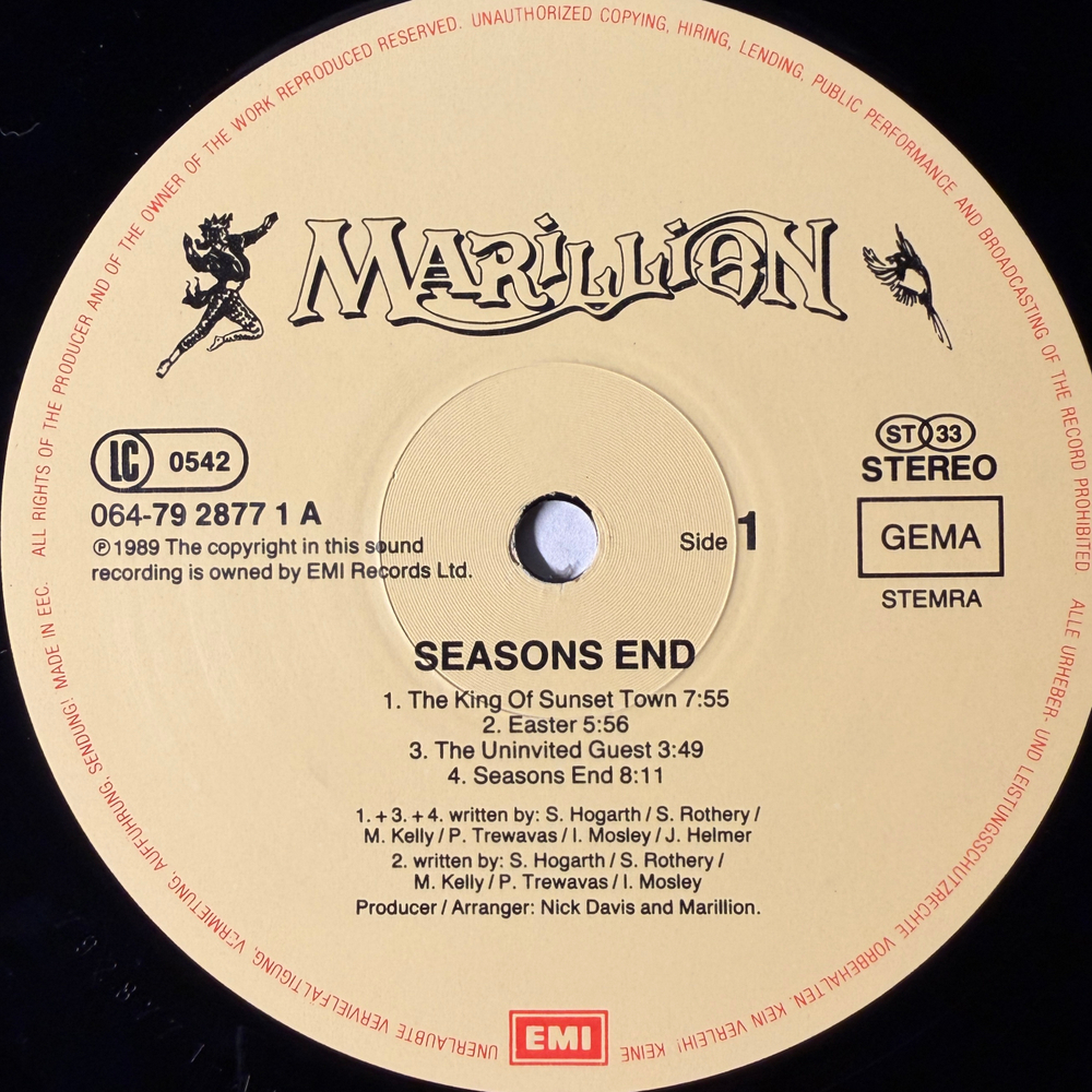 Marillion - Seasons End (Германия 1989г.)