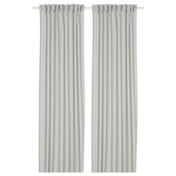 IKEA SILVERLÖNN  (ИКЕА СИЛВЕРЛЁНН)  -  Тюль, 2 шт. - светло-серый/на тесьме 145x300 см