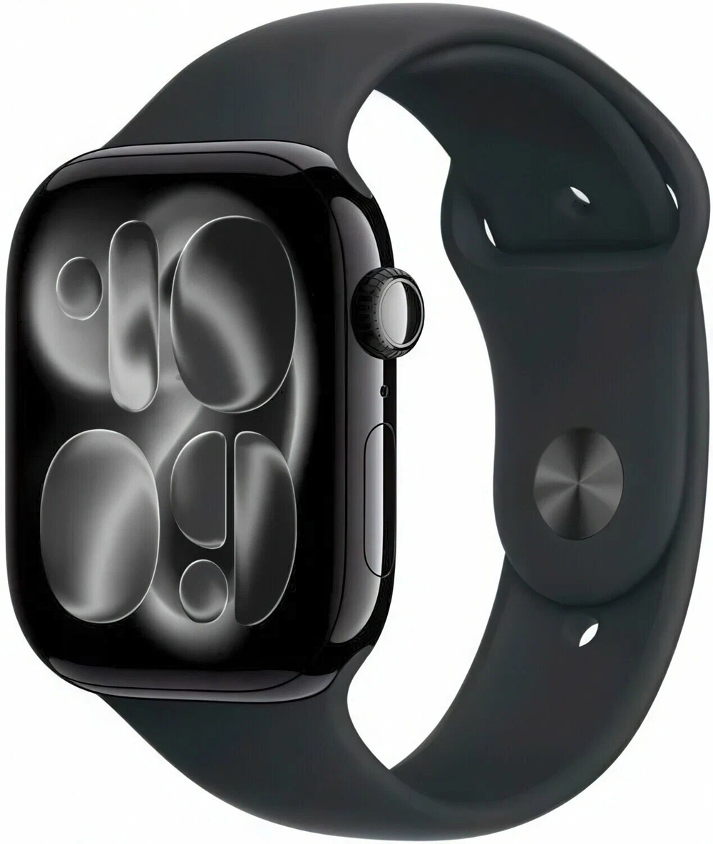 Умные часы Apple Watch Series 11 GPS 46 мм, Jet Black Aluminium, Black Sport Band, M/L
