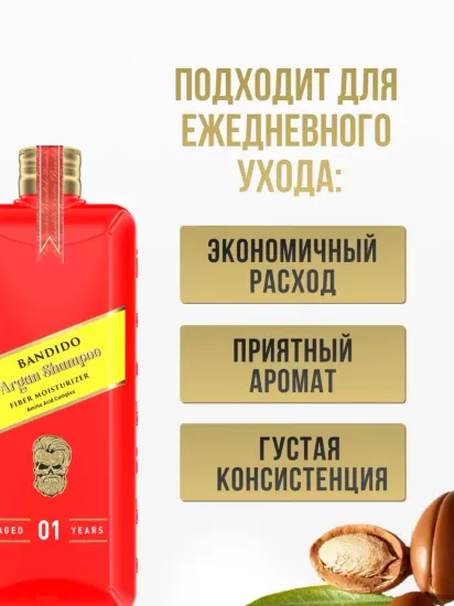 Шампунь питательный BANDIDO с аргановым маслом, 350 мл