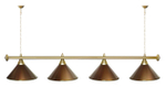 Лампа STARTBILLIARDS 4 пл. (плафоны зеленые,штанга золотая,фурнитура золото)