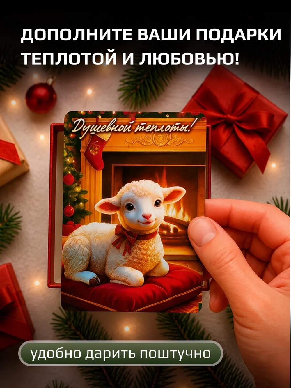 Новогодние магниты на холодильник символ года Овца 2027