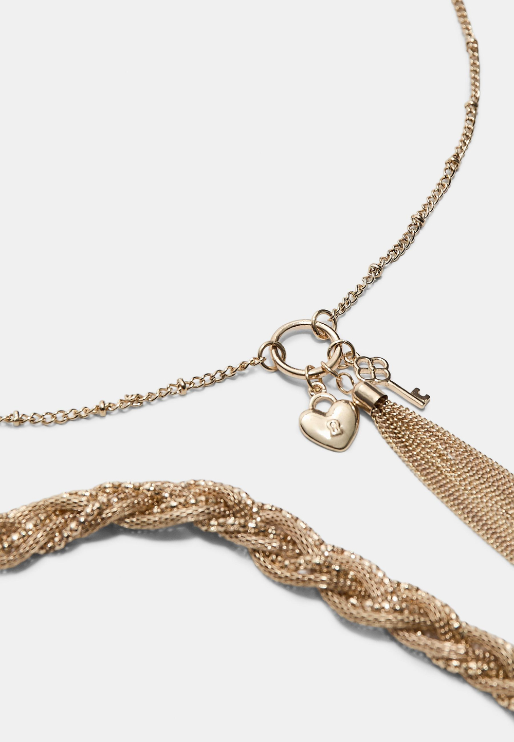 STRADIVARIUS Контрастное ожерелье, золотой
