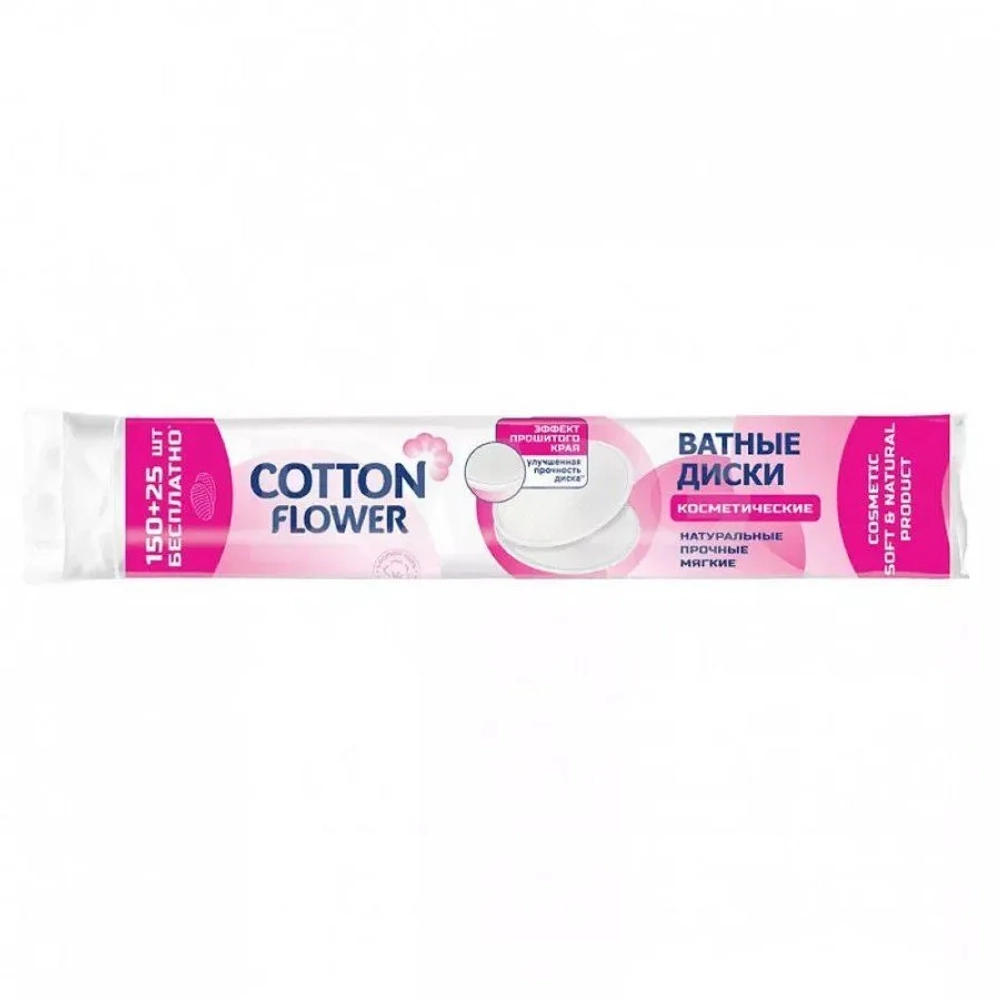 Cotton Flower Ватные космет. диски 150 шт+25 , блок 24шт.