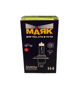 Автомобильная галогеновая лампа Маяк SUPER WHITE Н4 12V 60/55W P43t
