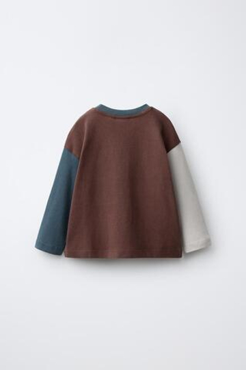 ZARA ЛОНГСЛИВ HEAVY SOFT COLOR BLOCK, БОРДОВЫЙ