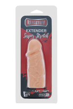 Телесная реалистичная насадка на пенис SUPER STRETCH EXTENDER 4INCH - 10 см. (Цвет: телесный)