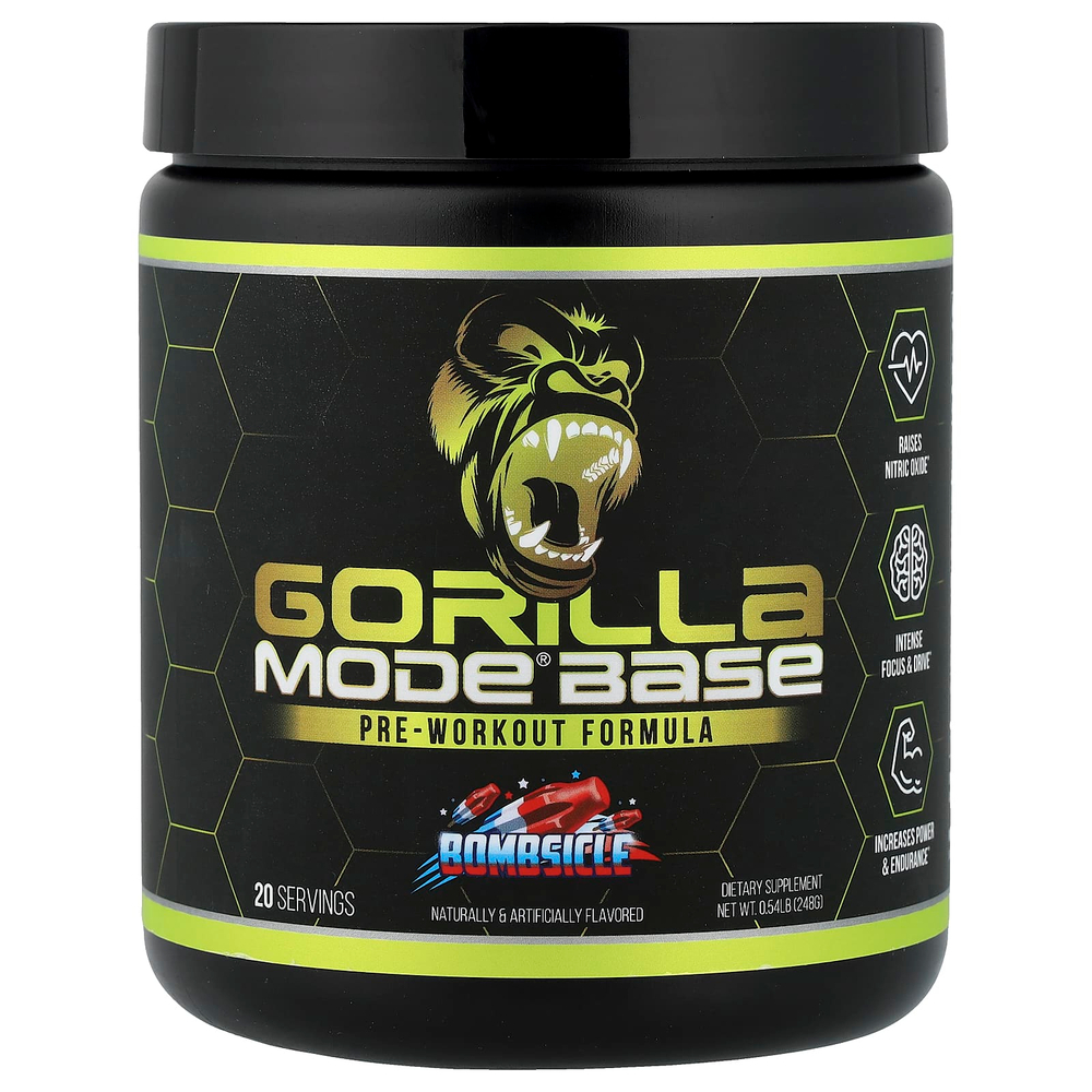 Gorilla Mind, Mode® Base, предтренировочная добавка, Bombscle, 248 г (0,54 фунта)