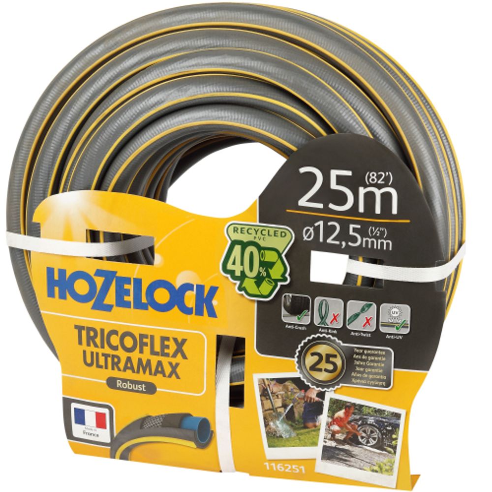 Шланг для полива HoZelock 116241 ПВХ армированный TRICOFLEX ULTRAMAX 12,5 мм 25 м | Шланги Green Apple