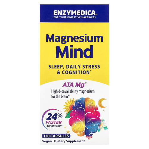 Enzymedica, Mind, магний, 120 капсул (350 мг в 1 капсуле)
