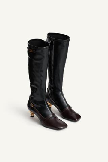 ZARA САПОГИ С КОНТРАСТНЫМИ ДЕТАЛЯМИ - LIMITED EDITION, РАЗНОЦВЕТНЫЙ