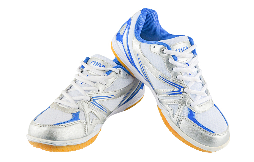 Stiga PU, Mesh Low top Training Shoes Unisex Silver/Royal Blue