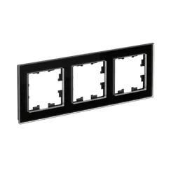Рамка стеклянная на 3 поста Systeme Electric AtlasDesign Nature Черный глянцевый ATN321003