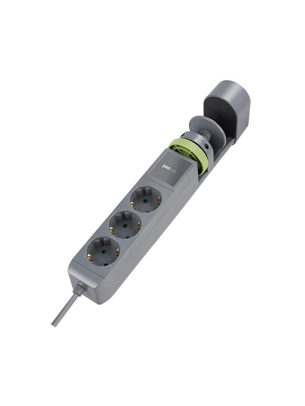 Удлинитель 3х1.5м на струбцине с заземл. с выкл. 3 USB выхода (2А+1С) IP20 ПВС 3х1 ETD-03U-150-gy (3х1.5) сер. JAZZway 5059559
