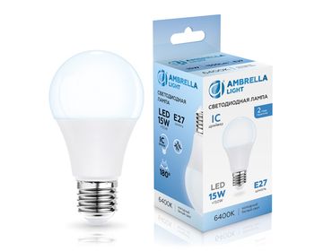 Светодиодная лампа Лон LED A60 15W IC E27 6400K 175-265V 601506 Bulbing Ambrella