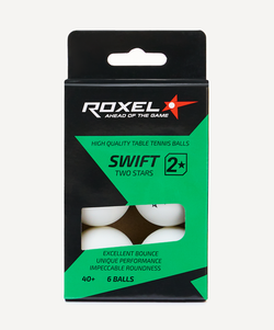 Мяч для настольного тенниса 2* Swift, белый, 6 шт.