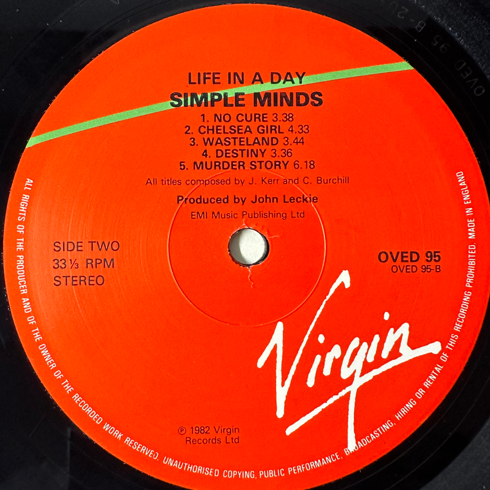 Simple Minds ‎– Life In A Day (Голландия)