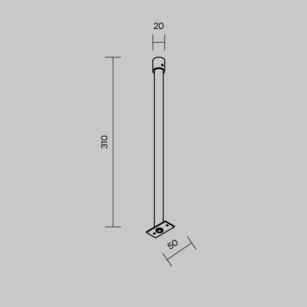 Жесткий подвес для уличной трековой системы Maytoni Elasity IP O-TR001-HL-W300