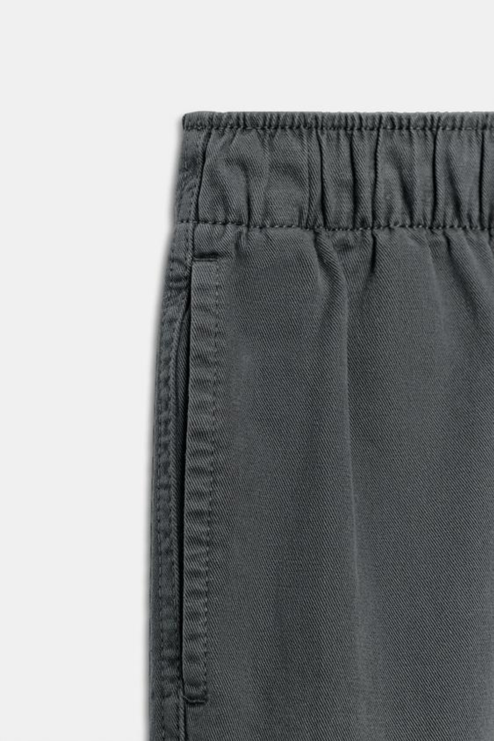 ZARA ШОРТЫ ИЗ 100% ХЛОПКА С ЭЛАСТИЧНЫМ ПОЯСОМ, СЕРЫЙ