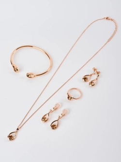Серьги-капли Белла с кристаллами Swarovski шампань